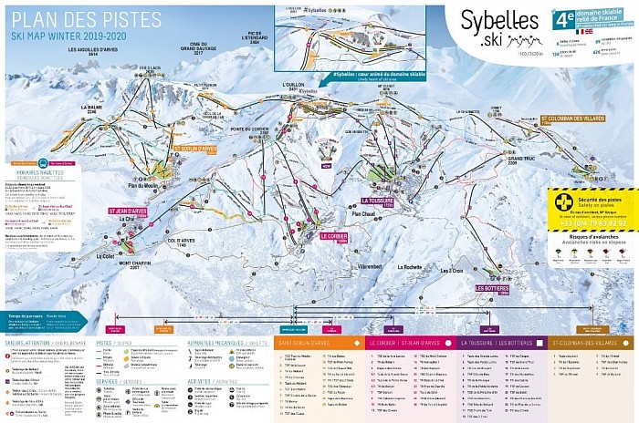 Plan des pistes skiables